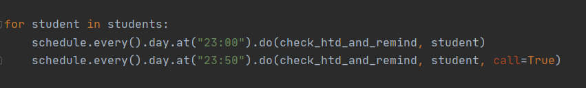 Screenshot of HTD Reminder code